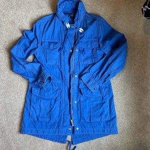 J Crew blue unlined cotton coat
